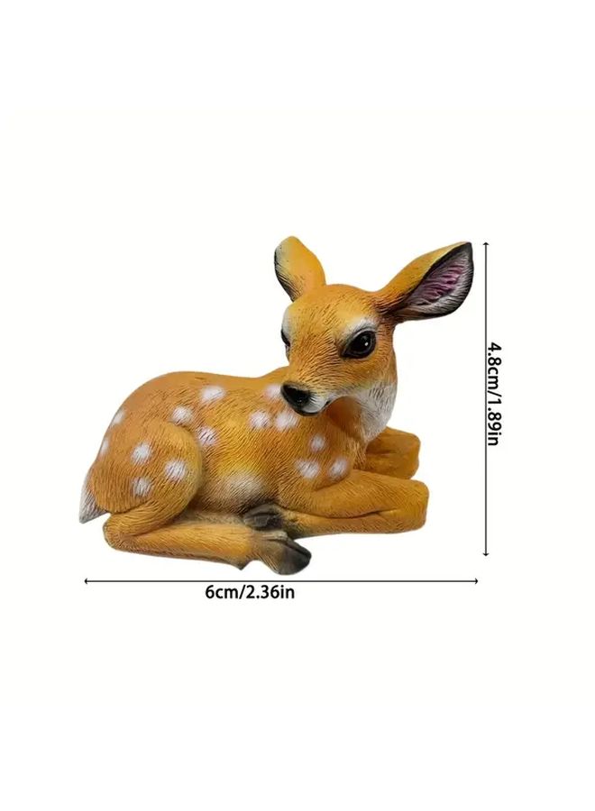 Realistic Handcrafted Sika Deer Couple Figurine Weather Resistant Resin Statue for Garden Home Lawn Patio Tabletop Decoration - Image 2