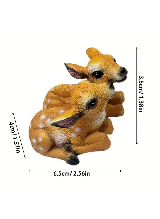 Realistic Handcrafted Sika Deer Couple Figurine Weather Resistant Resin Statue for Garden Home Lawn Patio Tabletop Decoration - Image 3