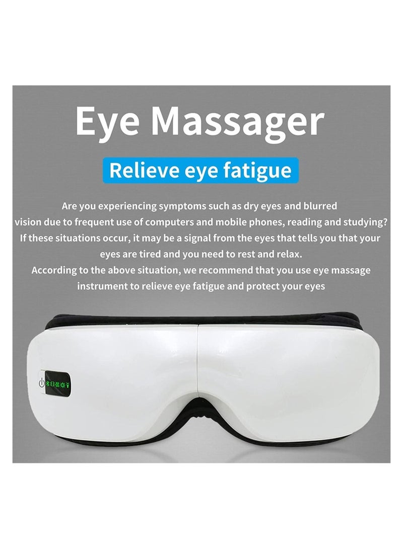 Foldable Eye Massager with Heat, Compression, Air Pressure  Vibration Massage to Alleviate Eye Exhaustion Adjustable in 5 Modes, Eye Massager with Bluetooth Music, USB Rechargeable - Image 2