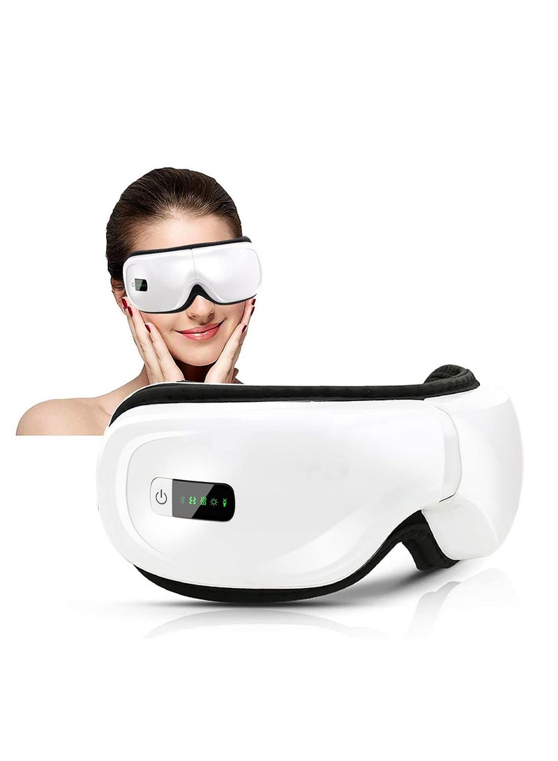 Foldable Eye Massager with Heat, Compression, Air Pressure  Vibration Massage to Alleviate Eye Exhaustion Adjustable in 5 Modes, Eye Massager with Bluetooth Music, USB Rechargeable - Image 1