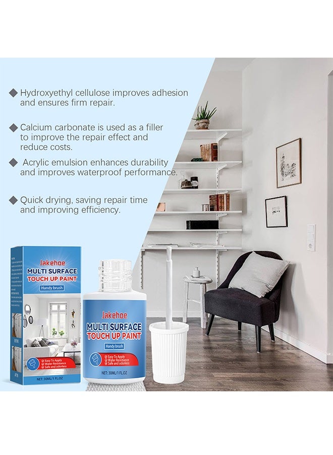 Jakehoe Multi Surface Touch Up Paint, White Touch Up Paint, Multi Surface Touch Up Paint Pen, Quickly Repairs for House Minor Chips, Walls, Wood, Interior and Exterior Satin Enamel Paint 30ml - Image 4