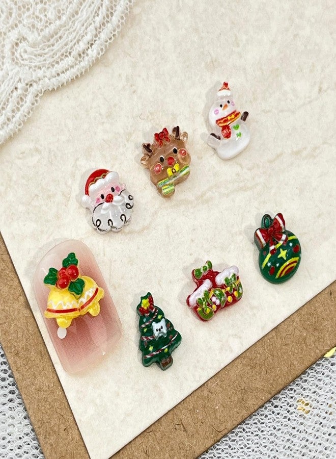 LYLYNB 50Pcs Christmas Nail Charms 3D Xmas Nail Art Charms Jewelry Cute Design Nail Art Craft Resin Charms Reindeer Santa Claus Snowman Bell Nail Accessories for Women Merry Christmas Manicure Decorations - Image 5