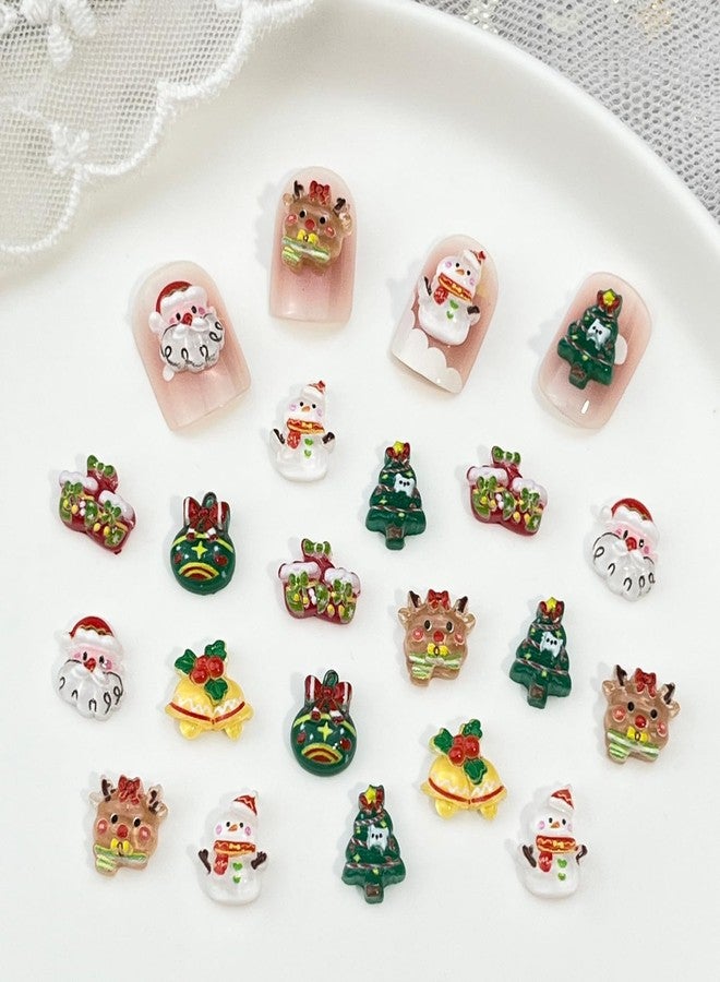 LYLYNB 50Pcs Christmas Nail Charms 3D Xmas Nail Art Charms Jewelry Cute Design Nail Art Craft Resin Charms Reindeer Santa Claus Snowman Bell Nail Accessories for Women Merry Christmas Manicure Decorations - Image 4