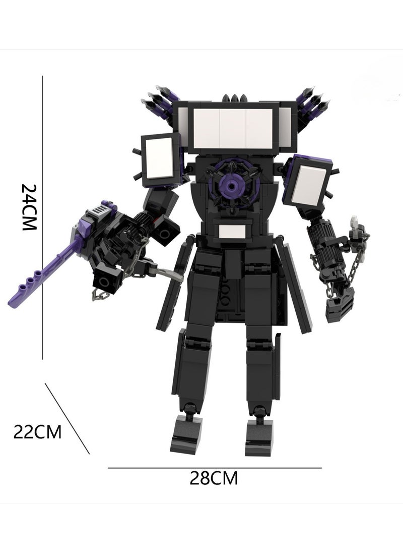 Children's Self-assembly Small Particle Toy Building Blocks Knife Chain TV Model  - Image 2