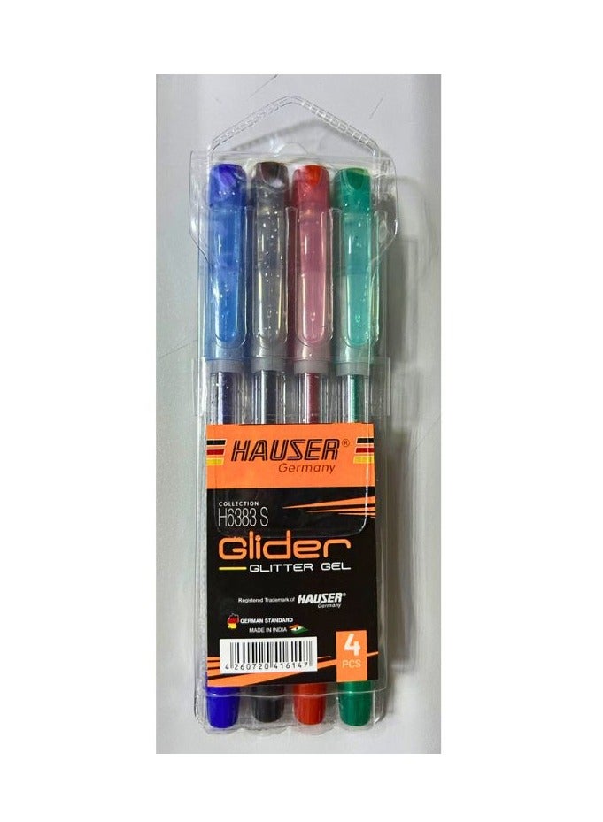 HAUSER Glider Glitter Gel Pen Pack Of 4