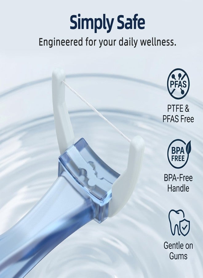رزوكو نظام تنظيف الأسنان بالخيط RAZOKO Deep Reach – 80 رأسًا بديلة + مقبض طويل قابل لإعادة الاستخدام، خالٍ من PFAS ومقاوم للتمزق للمناطق التي يصعب الوصول إليها، أزرق - Image 3