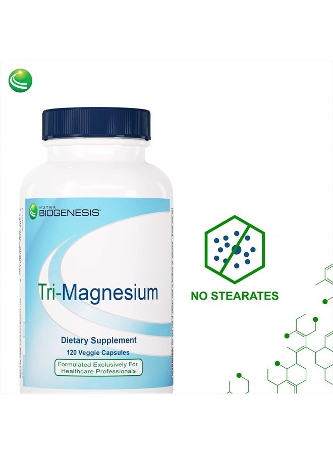 Nutra BioGenesis تري ماغنيسيوم - ثلاثة أشكال من الماغنيسيوم لدعم صحة القلب، كثافة العظام المتوازنة واسترخاء العضلات - 120 كبسولة - Image 4