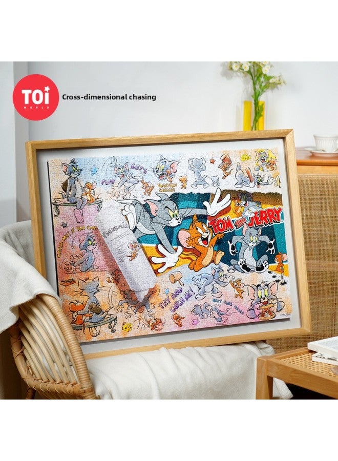 【Cat And Mouse Collection】 TOI Tuyi Chao Plays Genuine Cat And Mouse Puzzle 1000 Pieces 500 Pieces 300 Pieces-Color:1000 Pieces-cross-dimensional Chase - Image 3