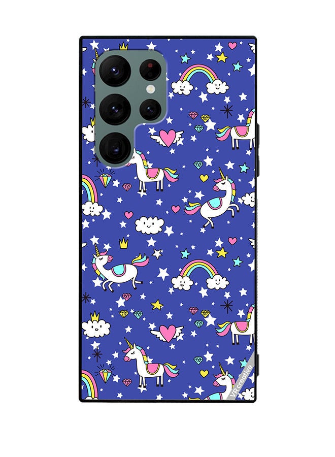 VR CREATIVE Protective Case Cover For Samsung Galaxy S22 Ultra 5G Unicorns Design Multicolour - Image 1