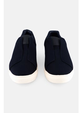 Algspar Men Tripe Stitch Slip On Casual Shoes, Navy  - Image 4