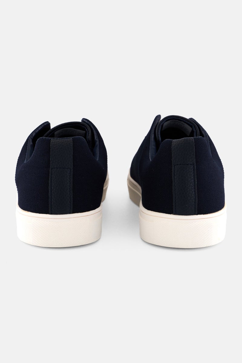 Algspar Men Tripe Stitch Slip On Casual Shoes, Navy - Image 2