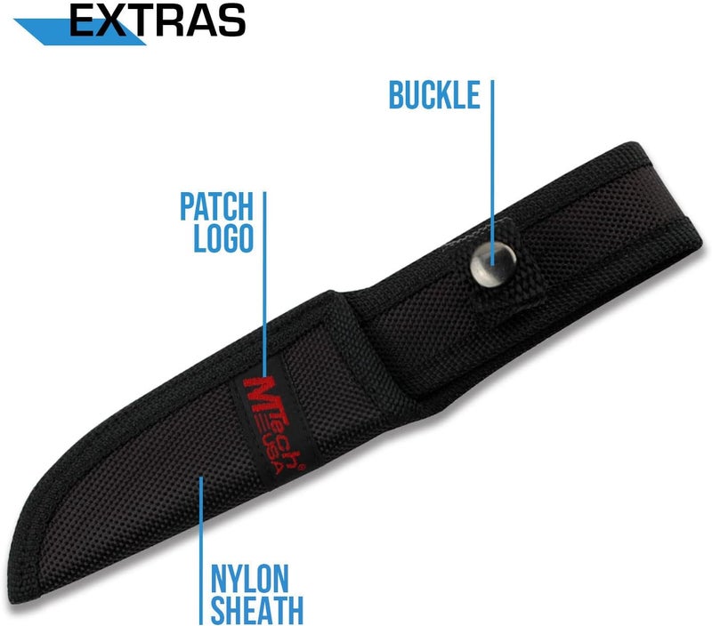 MTECH USA MT-20-35 Series Fixed Blade Knife, Black Drop Point Blade, Plastic Handle, 8-Inch Overall - Image 5