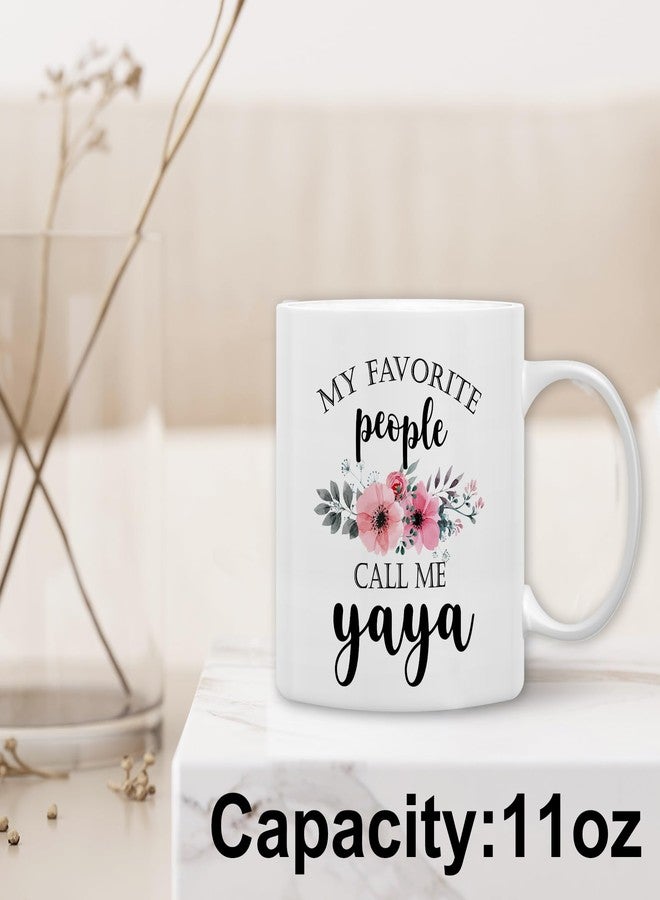 QASHWEY Yaya Coffee Mug, Yaya Gifts for Grandma, YayaGifts from Grandkids, Grandma Coffee Mug, Mothers Day Mug Tea Cup Gifts for Yaya, My Favorite People Call Me YayaCoffee Cups Ceramic 11oz - Image 2