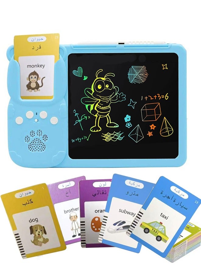 Educational games for kids,112 Bilingual Talking Flashcards + LCD Drawing Tablet for Kids 1,2,3,4,5 Years - English  Arabic Learning Toy, Educational toys for Toddlers, Early Development Smart Board - Image 1