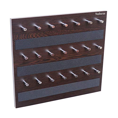 Madhuran MDF Wood Wall Mounted Key Holders Racks (21 Hooks, Wenge) - Image 1