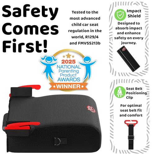 BubbleBum Teleport Backless Booster Car Seat, Kids Booster Seat for Car 40-100 lbs, Telescopic Portable Carseat, Ideal for Everyday Use and Foldable for Travel, 4 Year Old + Child/Toddler - Black - Image 5