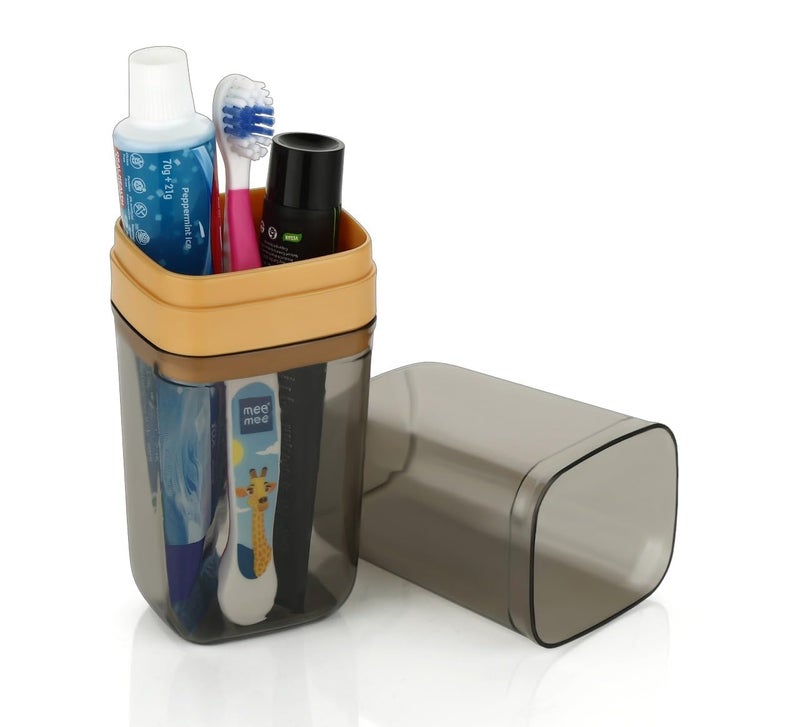 Ality Round Travel Toothbrush Toothpaste Case Holder, Portable Toothbrush Toothpaste Case Storage, Toothbrush Holder for Camping, Business and School Trip Shape (Squre Pack of 1) - Image 1