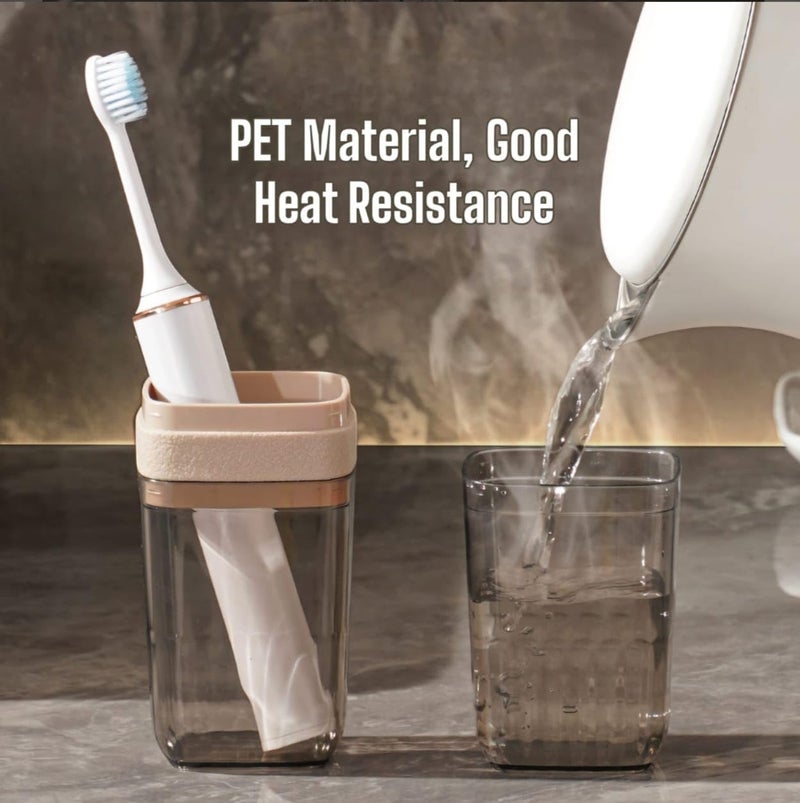 Ality Round Travel Toothbrush Toothpaste Case Holder, Portable Toothbrush Toothpaste Case Storage, Toothbrush Holder for Camping, Business and School Trip Shape (Squre Pack of 1) - Image 2