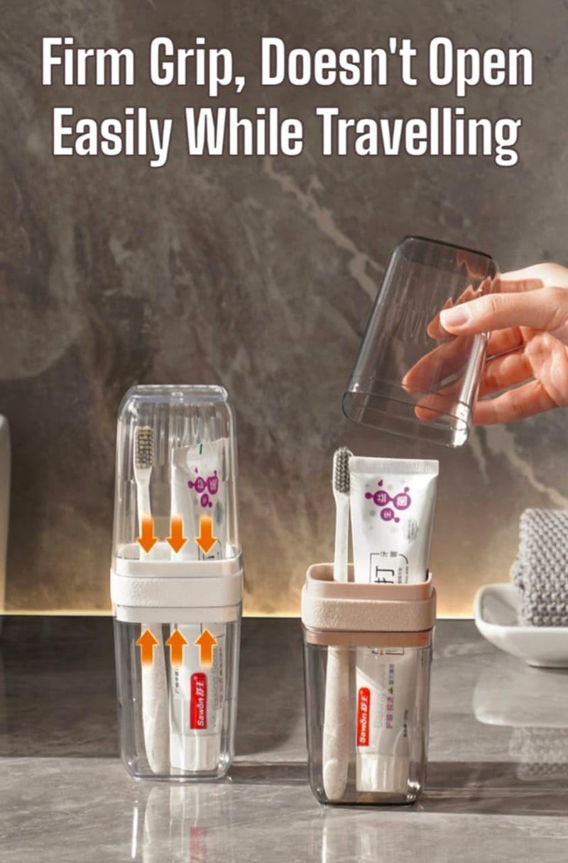 Ality Round Travel Toothbrush Toothpaste Case Holder, Portable Toothbrush Toothpaste Case Storage, Toothbrush Holder for Camping, Business and School Trip Shape (Squre Pack of 1) - Image 3