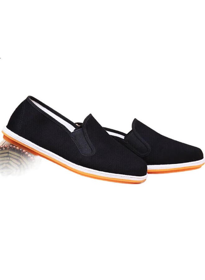 BUSHEYUAN Traditional Beijing Cloth Shoes For Men, Thousand-Layer Sole, Casual Elderly Shoes, Large Size Slip-On Loafers For Middle-Aged And Elderly Men, Dad Shoes, 73X-9202 Cowhide Sole, Black, Size 42 - Image 3
