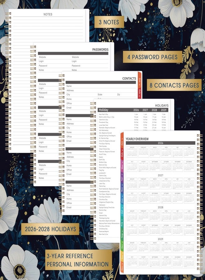 Tersus 2026-2028 Monthly Planner/Calendar - January 2026 - December 2028, 9” × 11”, 3 Year Monthly Planner 2026-2028, 36-Month Calendar with Tabs,Inner Pocket, Twin-wire Binding, Enterprise - Image 4