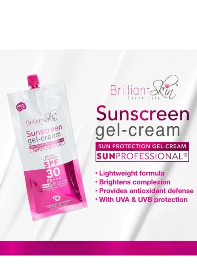 Brilliant Skin Pack of 2 Brilliant Sunscreen Gel Cream SPF 30 PA Plus Plus Plus 50g Each for Face and Body Sun Protection Lightweight Moisturizing Formula - Image 3