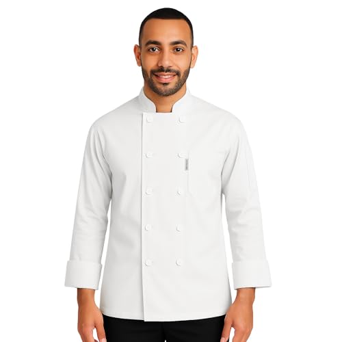 uniformer Full Sleeves Chef Coat for Men | Double-Breasted Chef Coat With Reversible Closure | Comfortable & Stylish | Easy Care & Breathable | Ideal for Chefs, Cooks, and Kitchen Staff (White_S) - Image 1