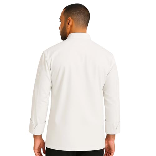 uniformer Full Sleeves Chef Coat for Men | Double-Breasted Chef Coat With Reversible Closure | Comfortable & Stylish | Easy Care & Breathable | Ideal for Chefs, Cooks, and Kitchen Staff (White_S) - Image 3