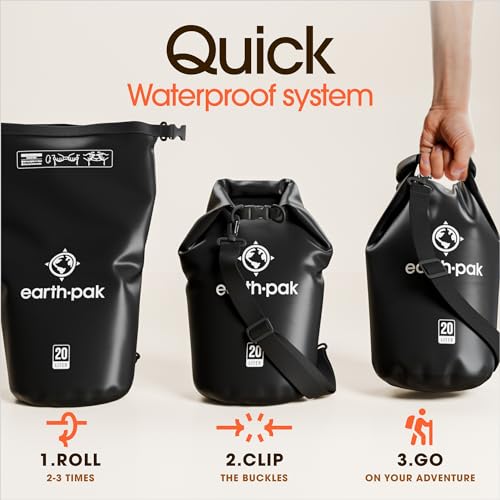 Earth Pak Waterproof Dry Bag - Roll Top Waterproof Backpack Sack Keeps Gear Dry for Kayaking, Beach, Rafting, Boating, Hiking, Camping and Fishing with Waterproof Phone Case - Image 5