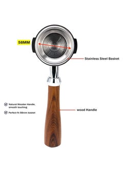 MIBRU Espresso Coffee Naked Bottomless Wooden 58mm  - Image 5