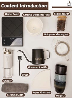 EqiEch V60 Coffee Set,12-Piece Completed Drip Coffee Maker Set,All in 1 Portable Travel Bag  - Image 5