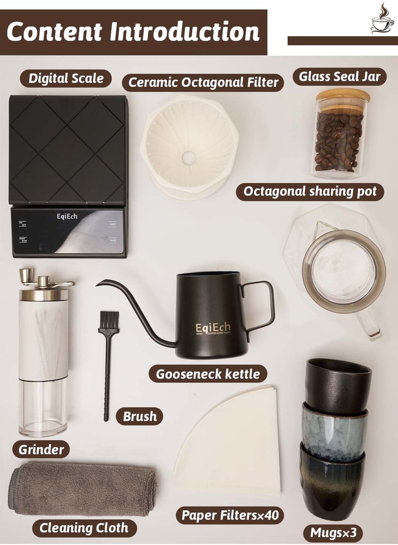 EqiEch V60 Coffee Set,12-Piece Completed Drip Coffee Maker Set,All in 1 Portable Travel Bag  - Image 5