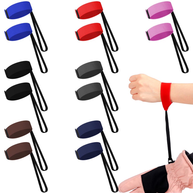 Arrowbash 14 Pcs Sport Glove Safety Strap Elastic Ski Glove Leash Holder Handcuffs Wrist Strap for Skiing Snowboarding - Image 1