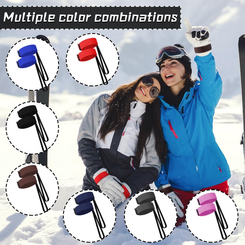 Arrowbash 14 Pcs Sport Glove Safety Strap Elastic Ski Glove Leash Holder Handcuffs Wrist Strap for Skiing Snowboarding - Image 4