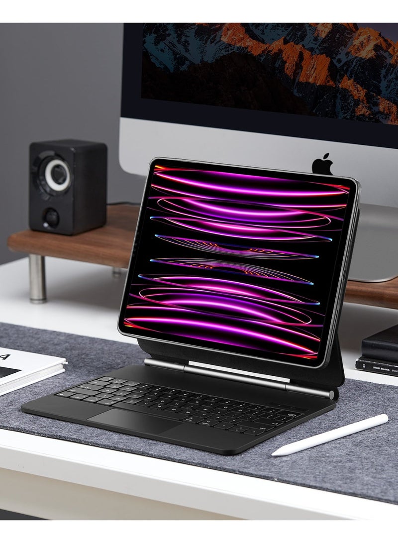 اي اس ار حافظة ESR لجهاز iPad Pro 12.9 مع لوحة مفاتيح، قاعدة مغناطيسية سهلة الإعداد، أوضاع عمودية/مرتفع لجهاز iPad Pro 12.9 (الجيل 6/5/4/3)، حافظة واقية قابلة للإزالة، سلسلة Rebound 360 - Image 4