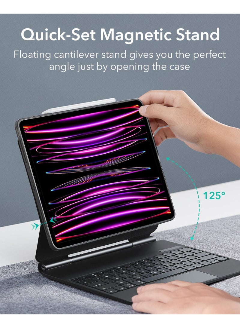 اي اس ار حافظة ESR لجهاز iPad Pro 12.9 مع لوحة مفاتيح، قاعدة مغناطيسية سهلة الإعداد، أوضاع عمودية/مرتفع لجهاز iPad Pro 12.9 (الجيل 6/5/4/3)، حافظة واقية قابلة للإزالة، سلسلة Rebound 360 - Image 5
