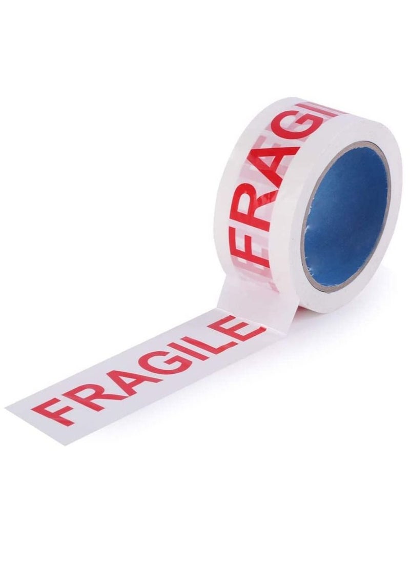 Rubik Fragile Tape Roll 5 cm Width x 66 meters Length, Strong Adhesive Red Fragile Warning Packing Tape for Shipping and Moving (3 Rolls)  - Image 2