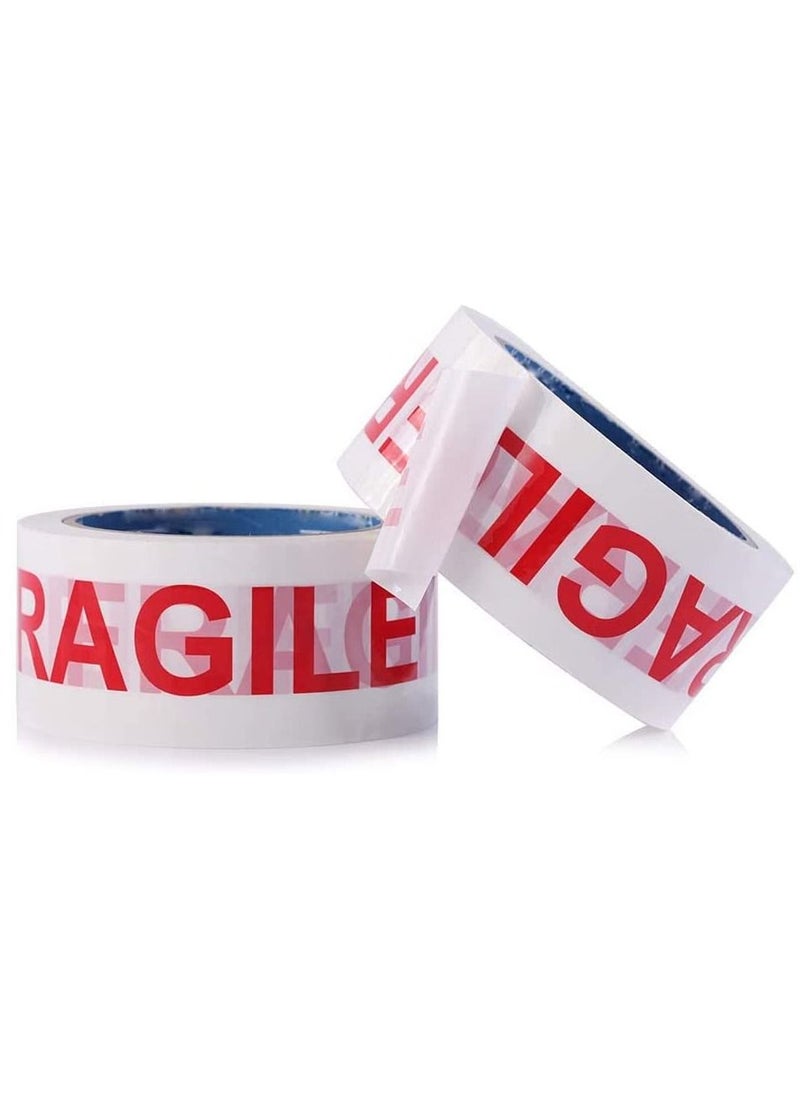 Rubik Fragile Tape Roll 5 cm Width x 66 meters Length, Strong Adhesive Red Fragile Warning Packing Tape for Shipping and Moving (3 Rolls)  - Image 3