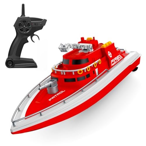 POCO DIVO Patrol Fireboat Police Rescue Vessel Spray Water 128 RC Boat 15 Coast Guard Fire Sprinkler Move Ladder Navy 15kmph Marine Cruise Ship Pool Lake Pond Sailing Fun - Image 5