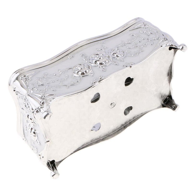 MERISH Home Rectangular Tissue Paper Box Case Holder Cover - European Style Acrylic Tissue Box Luxurious (White) - Image 3