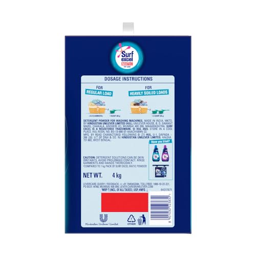 Surf Excel Matic Top Load Detergent Powder 4 kg - Image 3