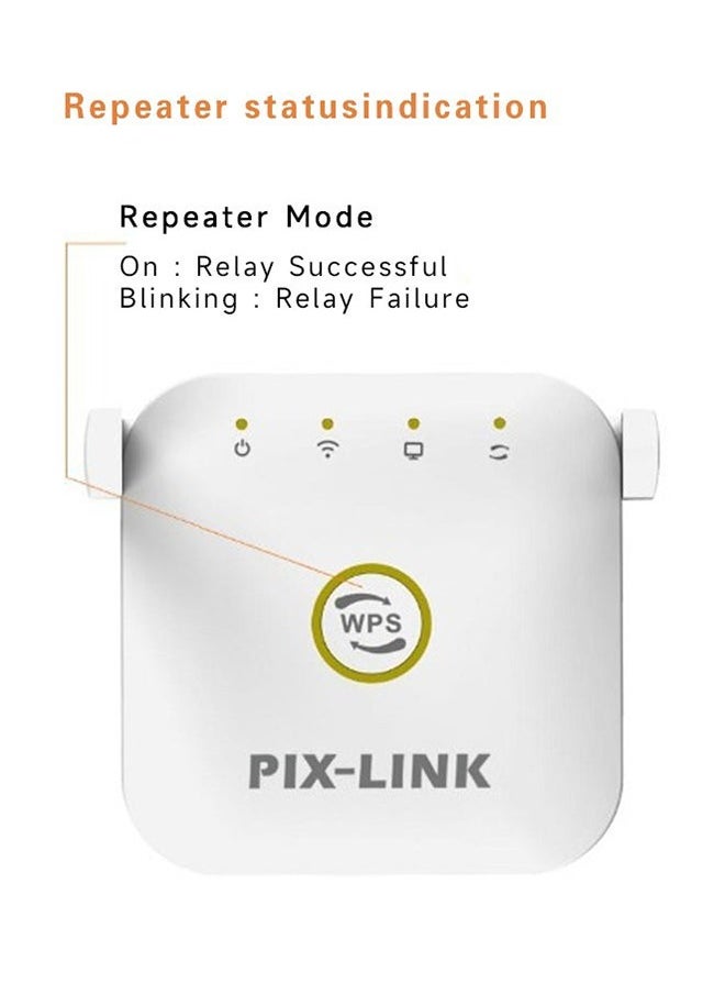 بيكسلينك واي فاي موسع ، 300Mbps واي فاي مجموعة موسع ، 2.4 و 5GHz WPS مكرر الإنترنت ، مع منفذ إيثرنت ، ومناسبة للاستخدام المنزلي واي فاي مكرر  - Image 5