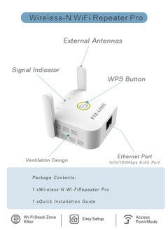 PIXLINK WiFi Extender, 300Mbps Wifi Range Extender, 2.4&5Ghz Dual Band Wps Internet Repeater With Ethernet Portfor Home WiFi Repeater  - Image 3