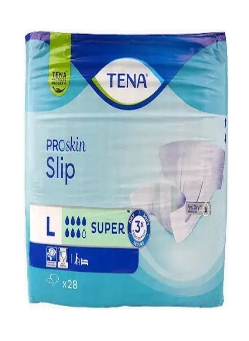 Tena حفاضات تينا سليب سوبر لعلاج سلس البول للكبار، حجم كبير، 28 حفاضة  - Image 1
