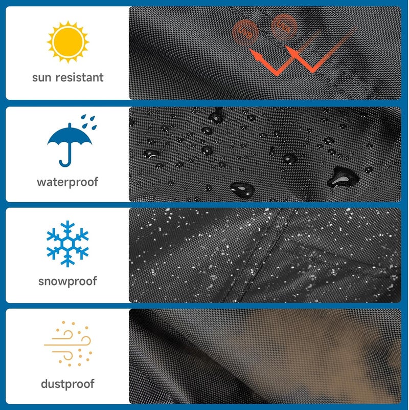Guisong Heavy Duty Waterproof Gas Grill Cover, 76 inch Flat Top Griddle Cover for Weber Char-Broil Nexgrill More，4-6 Burner Grill Cover for Most 75 in Smoker，76"x 26"x36" - Image 3