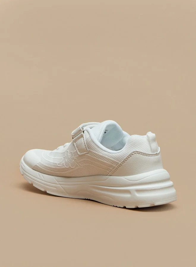 Kappa Boys' Mesh Textured Walking Shoes with Hook and Loop Closure