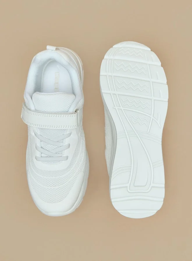 Kappa Boys' Mesh Textured Walking Shoes with Hook and Loop Closure