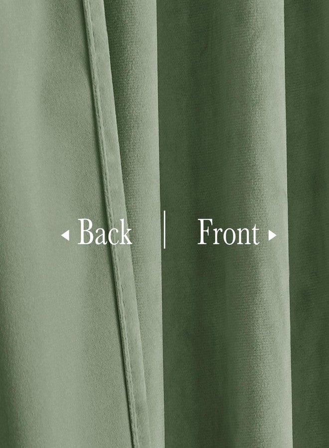 StangH Retro Green Velvet Curtains 84 Inches, Room Darkening Super Soft Drapes with Pleat Tape for Living Room Bedroom, Thermal Insulated Window Treatment, 52 x 84 Inch, 2 Panels - Image 5