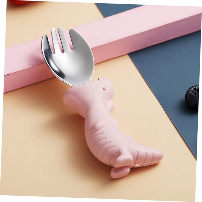 Stainless Steel and PP Fork Spoon Set for Boys Girls Toddler Training Utensils Non Slip Handle - Image 5