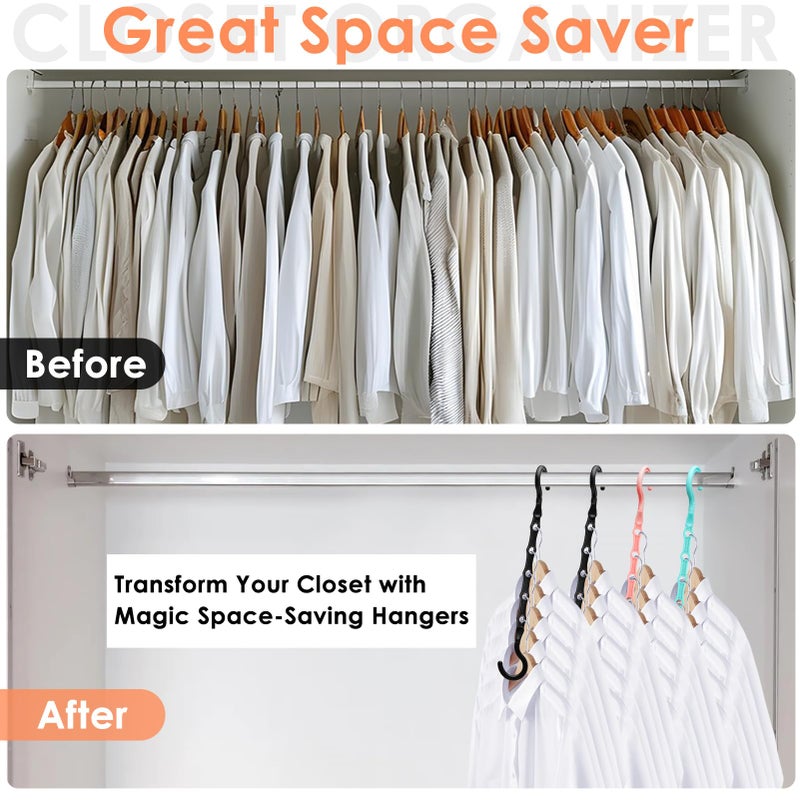 MSHALADE Closet Organizers and Storage, Magic Space Saving Hanger for 40 Heavy Clothes, Smart 360Â° Swivel Hook Cascading Hangers, Closet Organization Clothes Hangers, College Dorm Room Essentials for Girls - Image 2
